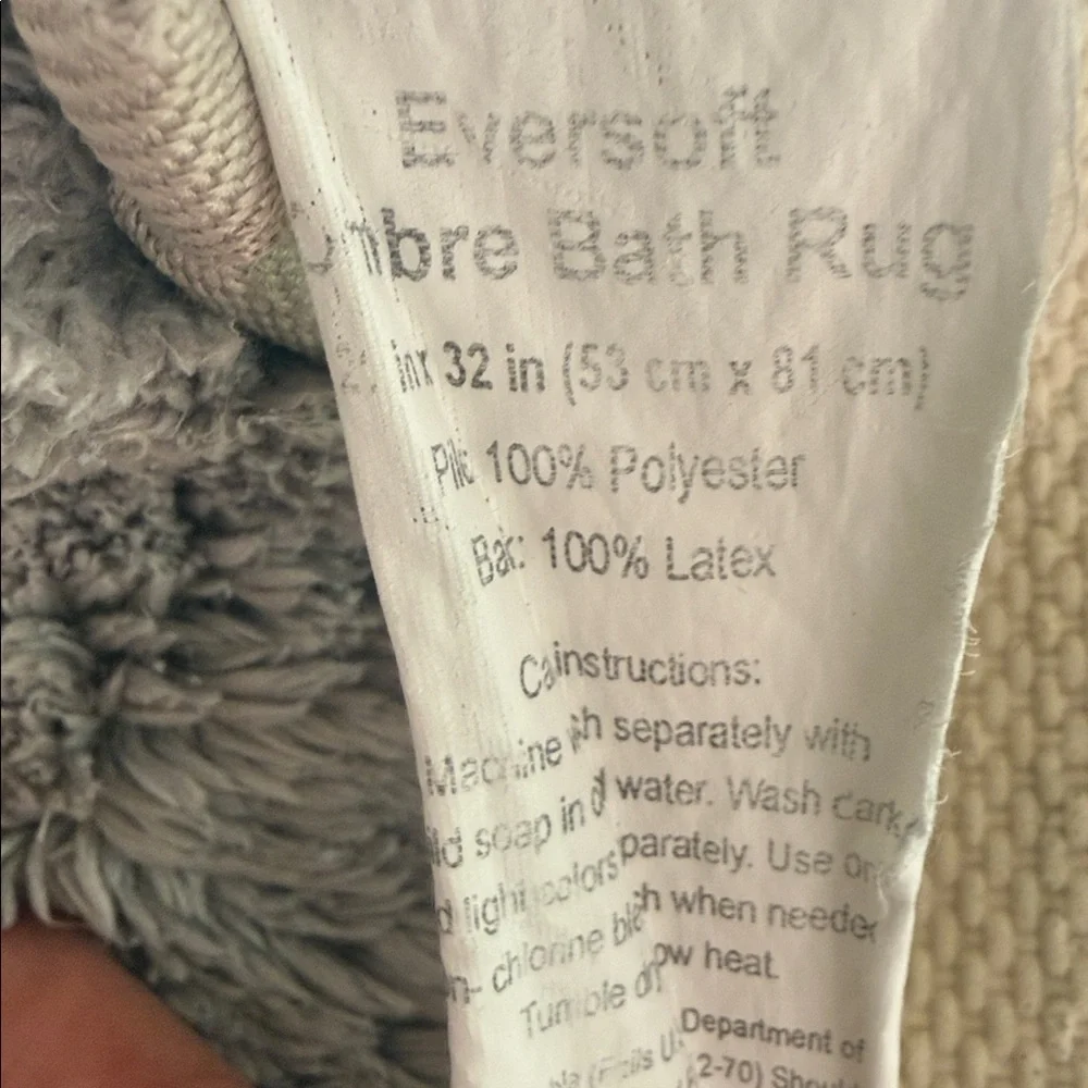 Eversoft Collection Bath Rug by Riviera Home - Silver Striped Bath Rug